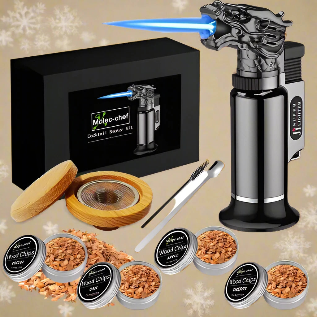 Cocktail Smoker Kit with 4 Wood Types & Torch