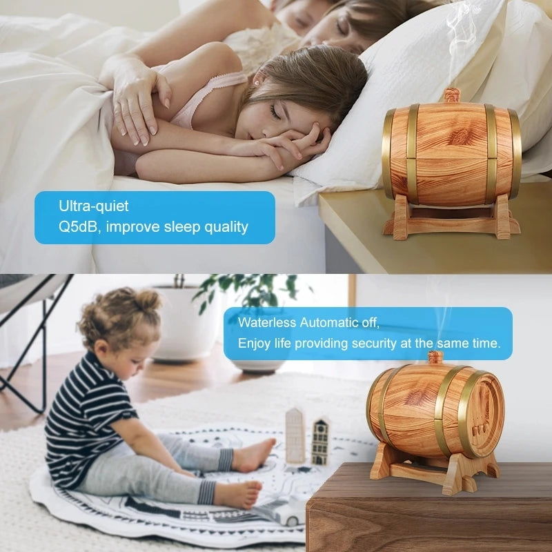 Essential Oil Humidifier with Bluetooth Music Aroma Diffuser Wood Grain