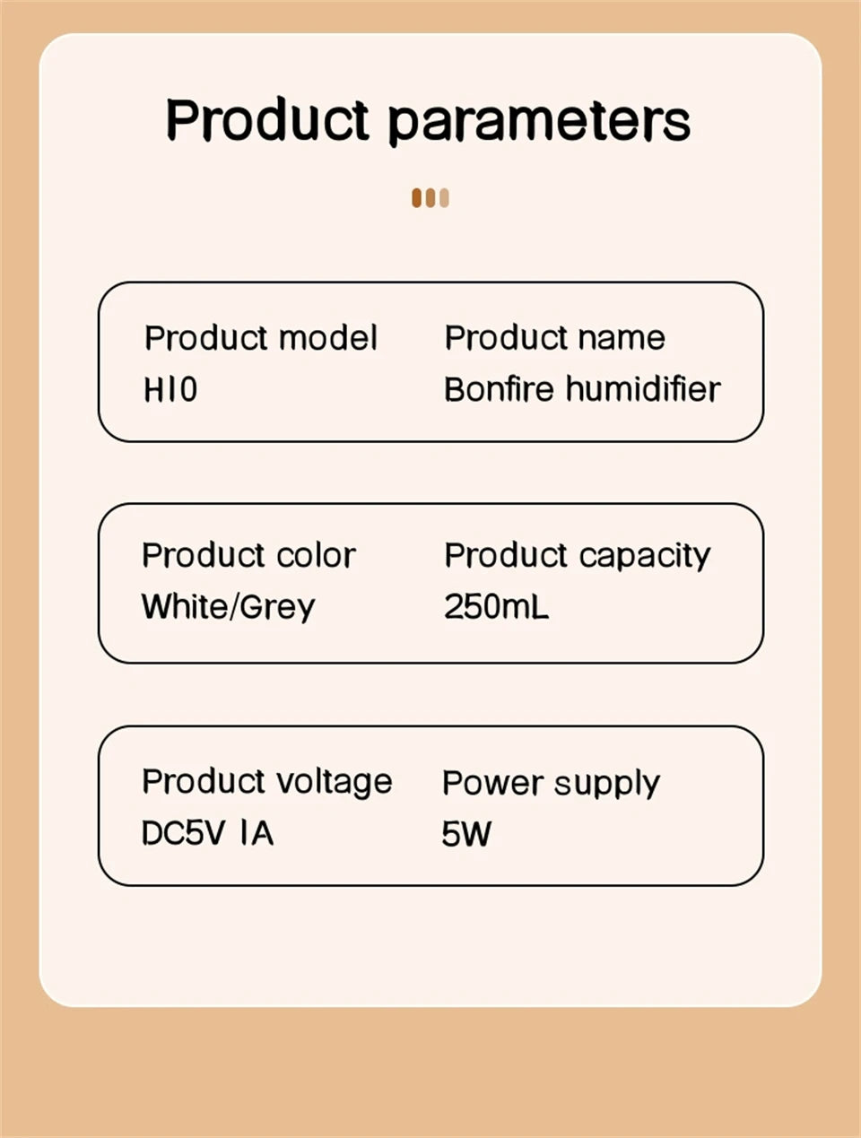 Office/Home USB Air Humidifier/Essential Oil Diffuser with Bonfire Flame Light