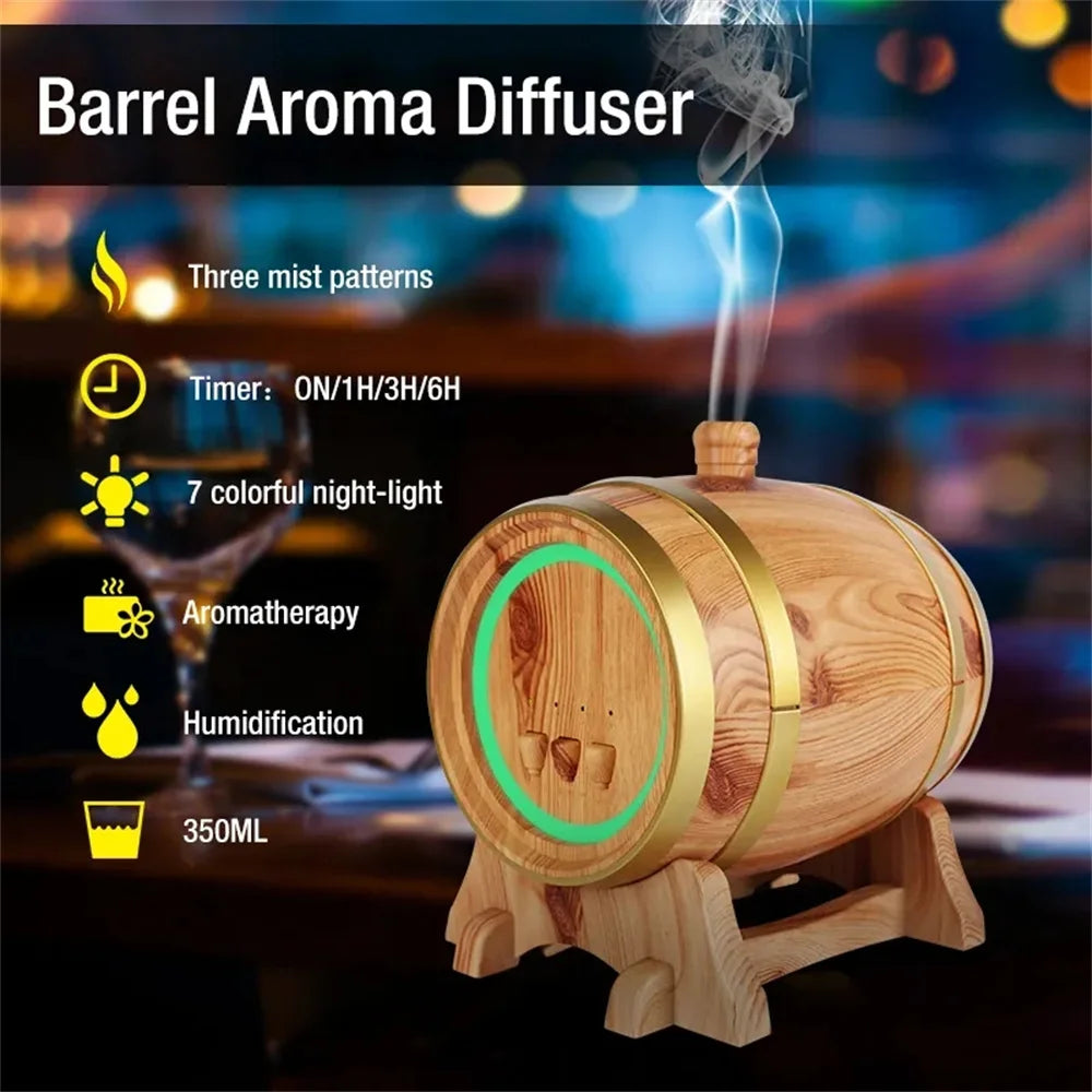 Essential Oil Humidifier with Bluetooth Music Aroma Diffuser Wood Grain