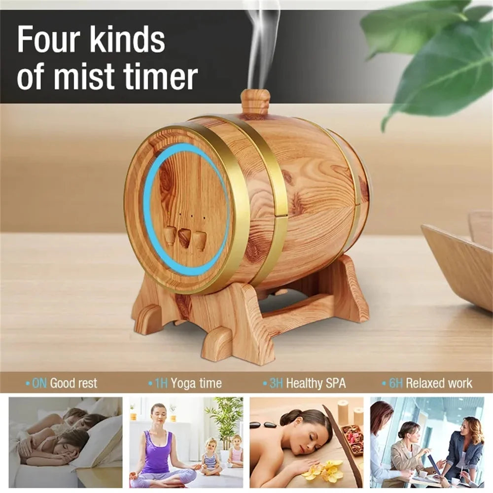 Essential Oil Humidifier with Bluetooth Music Aroma Diffuser Wood Grain