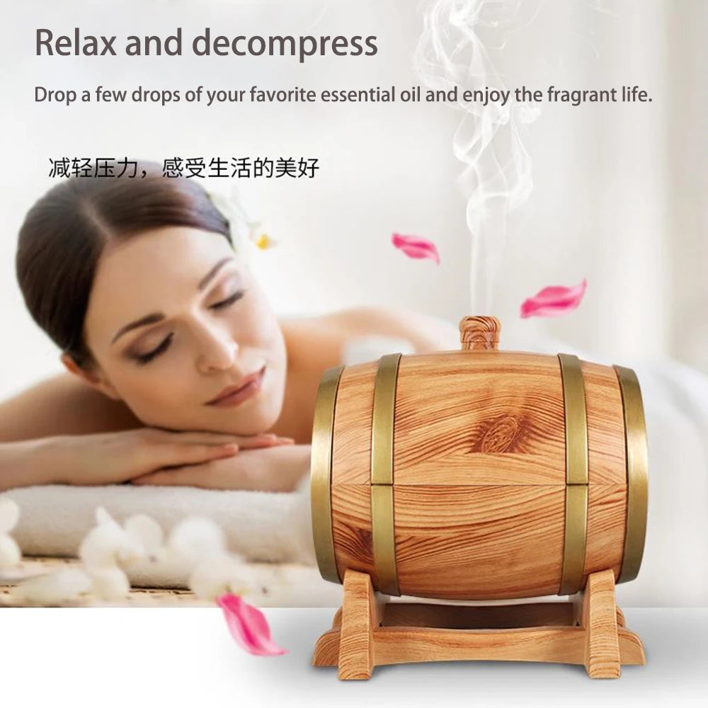 Essential Oil Humidifier with Bluetooth Music Aroma Diffuser Wood Grain