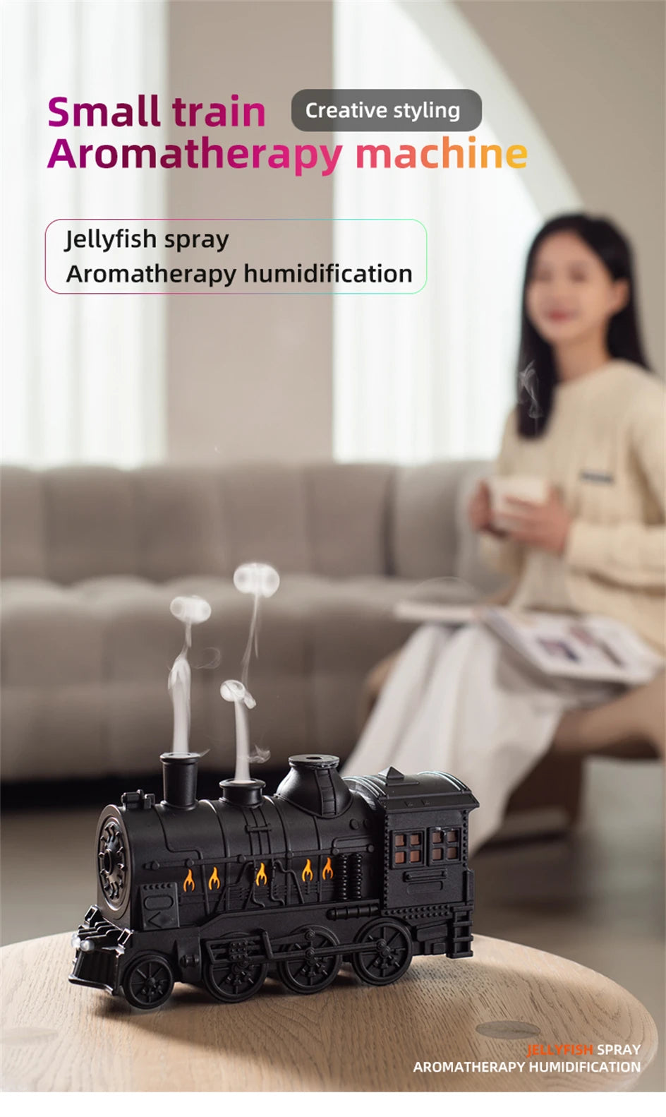 Train Air Humidifier/Essential Oil Aroma Diffusor