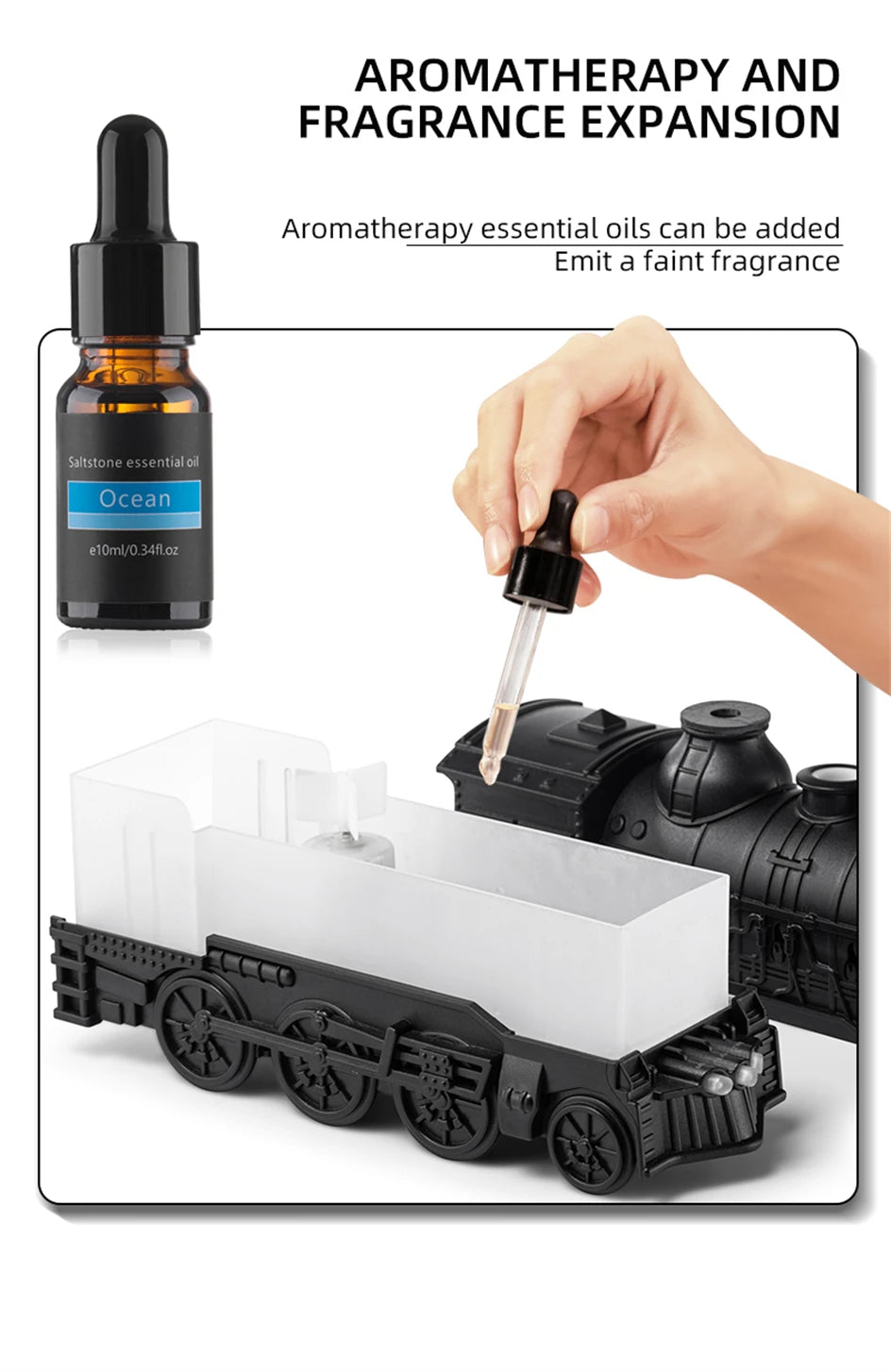 Train Air Humidifier/Essential Oil Aroma Diffusor