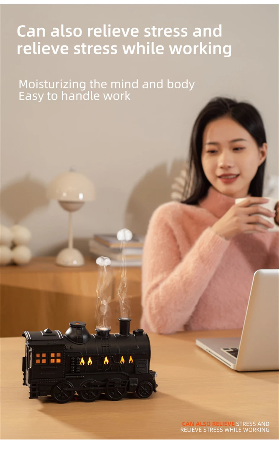 Train Air Humidifier/Essential Oil Aroma Diffusor